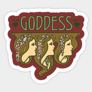 Art Nouveau Goddess Sticker